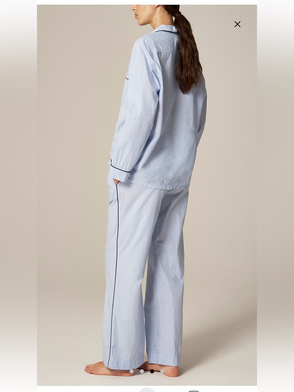 J. Crew Classic pajama pant set in end-on-end cotton Cool Lilac size XXL - Picture 2 of 10